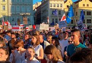 Пражская акция солидарности с демонстрантами в Беларуси