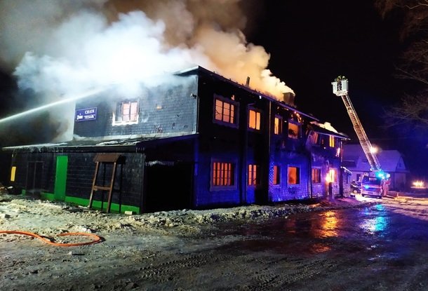 В Кромержижском крае сгорел известный туристический ресторан Tesák