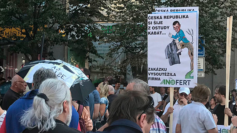 Демонстрация на Вацлавской площади